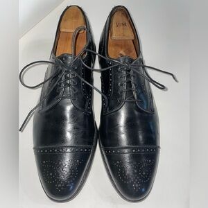 Allen Edmonds Black Leather Cap-Toe Oxfords